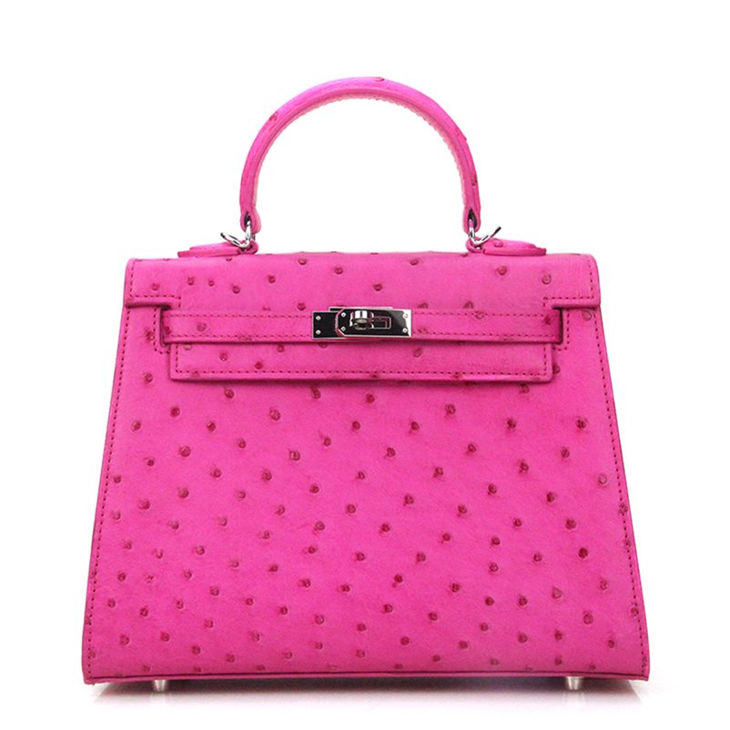 Ostrich skin Box handcarry/Slingbag - Pink, Women's Fashion, Bags