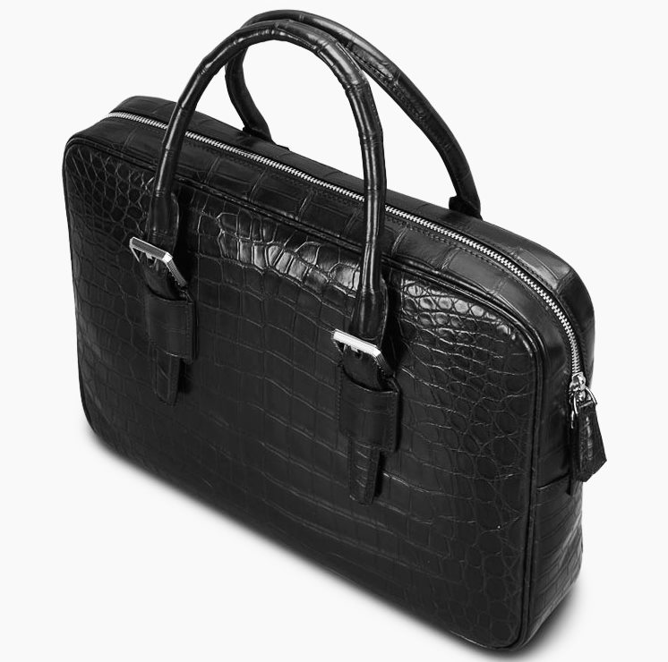 Hermes NEW Brown Alligator Exotic Men's Women's Travel Laptop Briefcase Bag