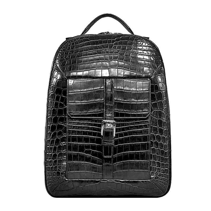 Unisex Alligator Leather Backpack Stylish Alligator Travel Bag