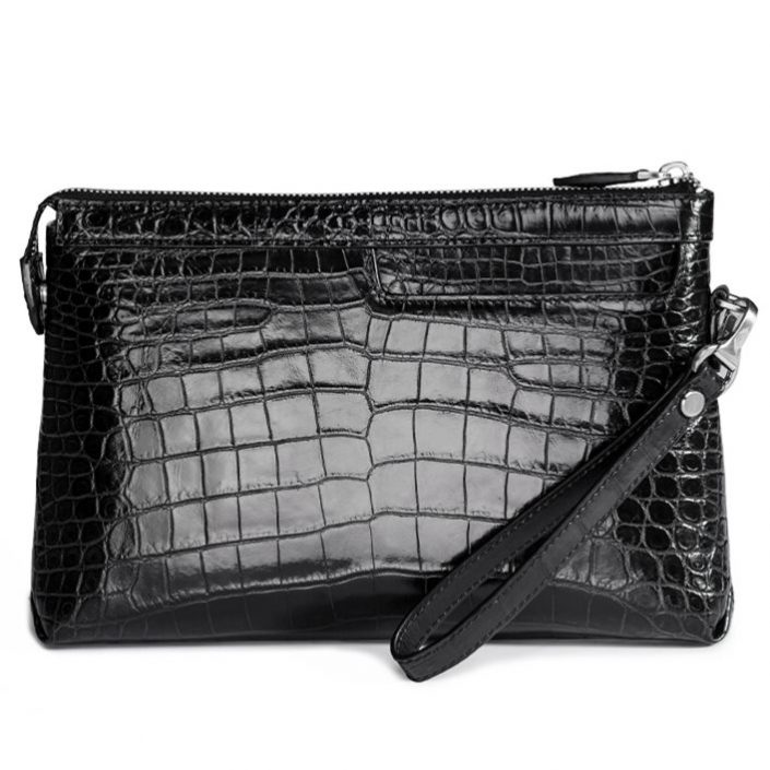 Designer Alligator Leather Large Wallet With Strap Wristlet Clutch Bag ...
