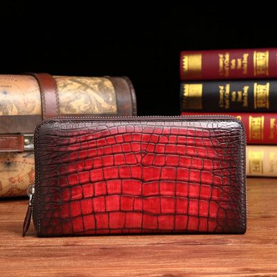 EDC Wallet - Cognac Card Holder Genuine Crocodile Leather
