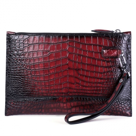 Casual Alligator Skin Envelope Clutch Bag Business Portfolio Briefcase for Men-Back