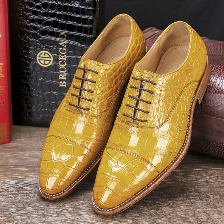 HOOENG Dress Shoes for Men Lace Up Apron Round