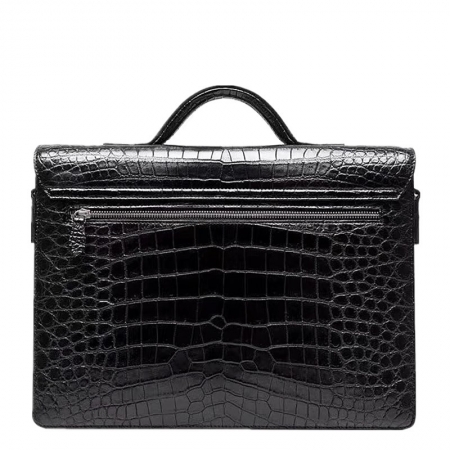 Alligator Leather Lawyers Briefcase Messenger Bag Business Bag for Men-Back