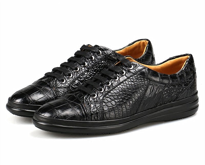 Designer Lace up Alligator Shoes Casual Alligator Sneakers for Men
