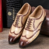 Men's Alligator Leather Wingtip Brogue Oxford Leather Lined