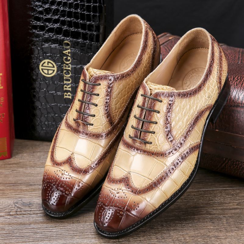 Louis Vuitton Crocodile leather Slipper Shoes Mens Brown UK 7