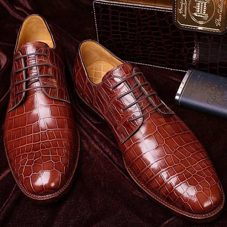  Ligustel Oxfords Shoes for Men Red Bottom Dress Shoes  Alligator Leather Handmade