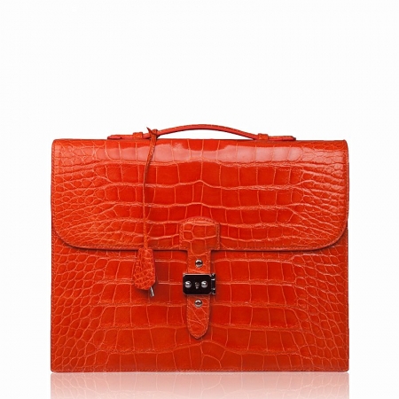 Stylish Alligator Leather Briefcase Handbag for Women