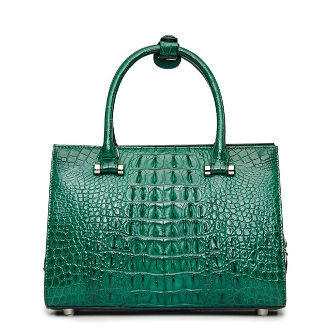 green croc leather bag
