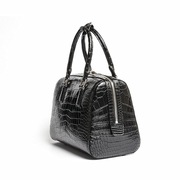 Black Barrel Bag | Embossed Python Leather | GiGi New York | Barrel bag,  Bags, Leather handbags