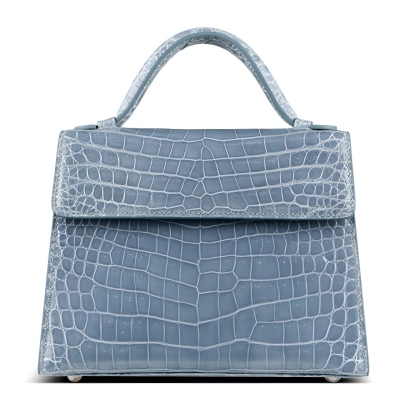 Designer Alligator Handbags Ladies Alligator Shoulder Purse Bags - Light Blue