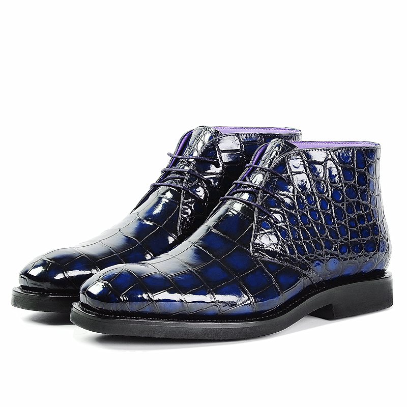 blue leather chukka boots
