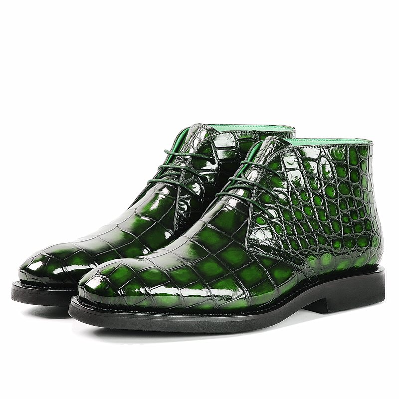 Casual Alligator Leather Chukka Sneaker Boot for Men