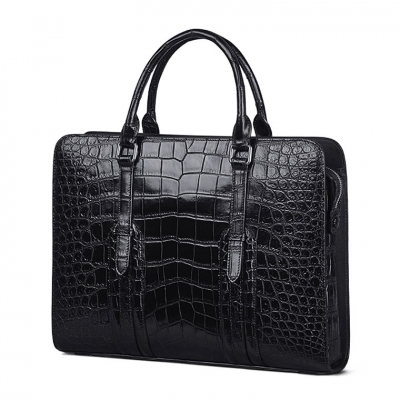 Men's Sturdy Genuine Alligator Leather Laptop Bag Briefcase Shoulder Bag