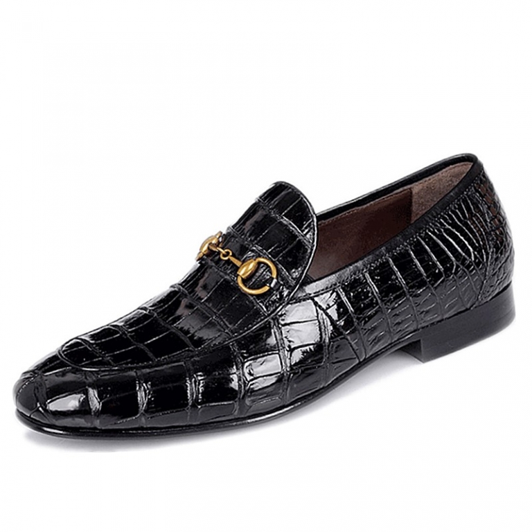 Men's Handmade Alligator Bit Slip-on Loafer