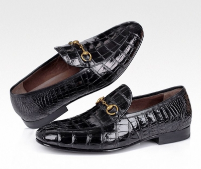 Men's Handmade Alligator Bit Slip-on Loafer