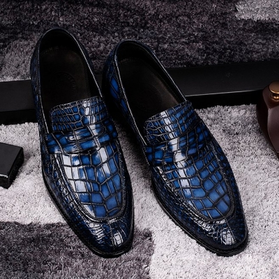 Classic Alligator Penny Loafer Business Shoes for Men