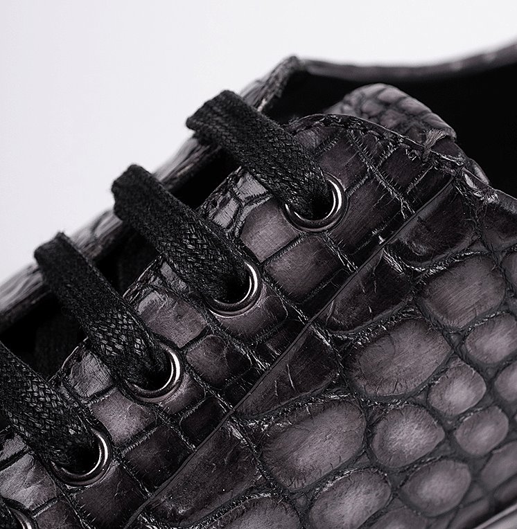 Premium Crocodile Embossed Calfskin Leather
