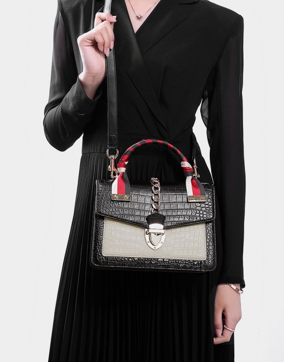 Designer Alligator Skin Shoulder Handbags Crossbody Bags with Gold Hardware