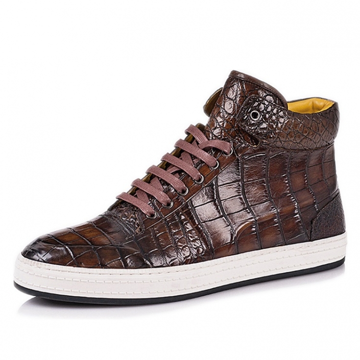 Casual Alligator Leather Chukka Sneaker Boot for Men