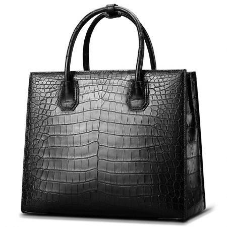 Classic Alligator Leather Tote handbag Shoulder Bag-Micro side