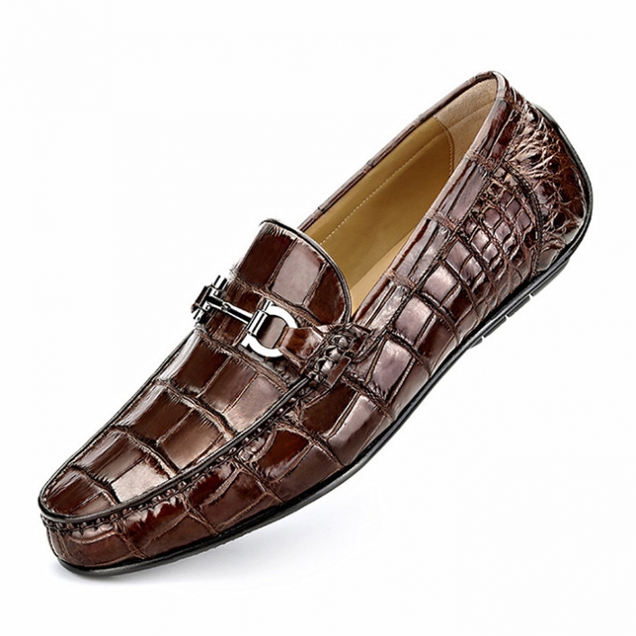 Men's Alligator Penny Loafers Moccasin Driving Shoes Slip On Flats Boat ...