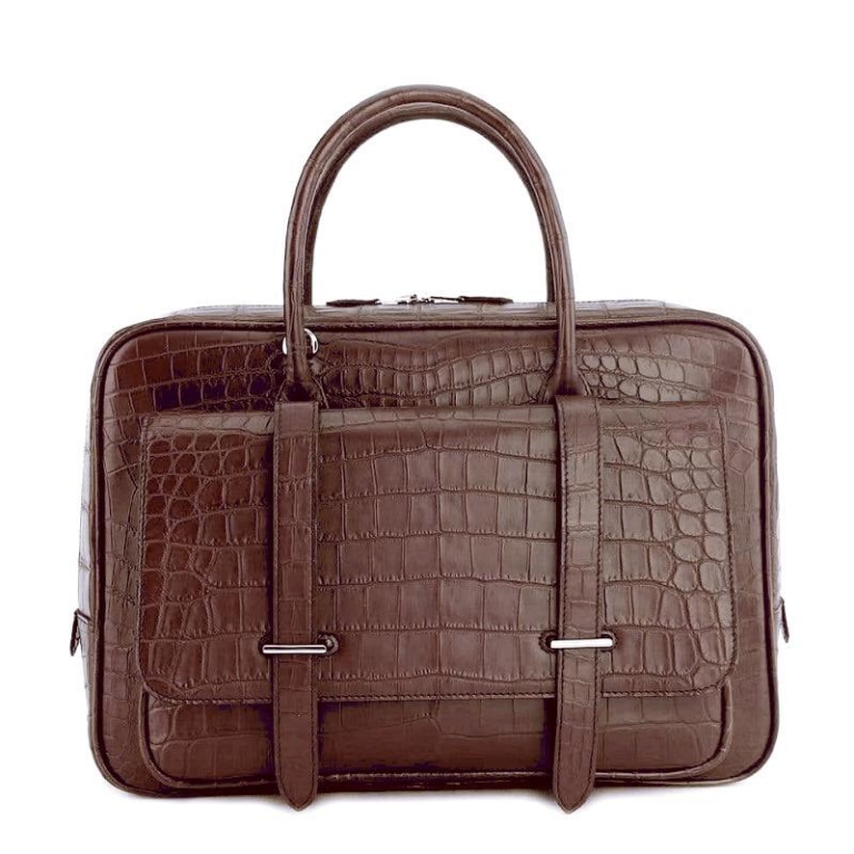 Luxury Alligator Leather Briefcase Laptop Bag Business Work Bag for Men