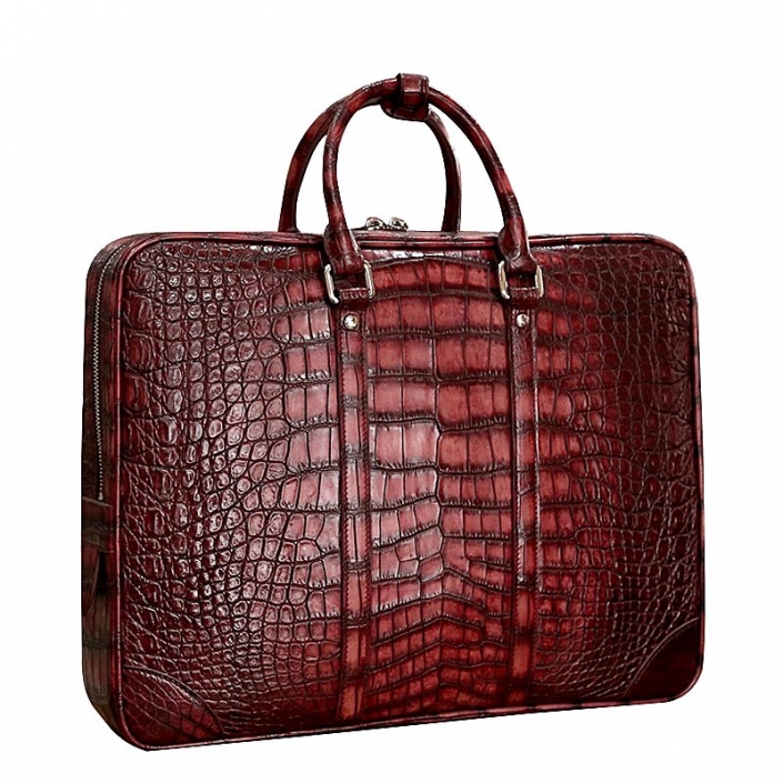 Alligator Leather Briefcase Laptop Bag Shoulder Business Bag for Men