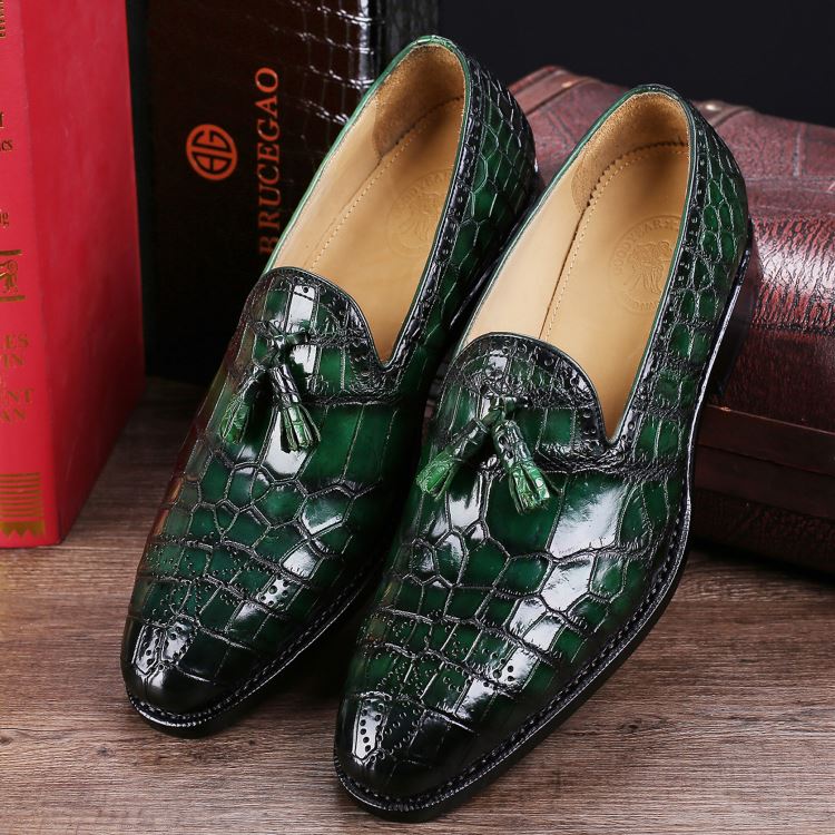 green crocodile shoes