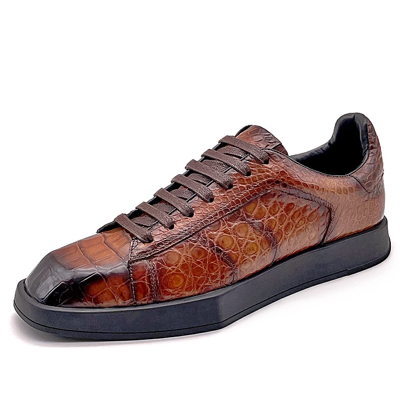 Maglieriapelle Sirkeci Men's Shoes Brown Exotic Genuine Crocodile Skin  Casual Sneakers (MG1358) – Dellamoda