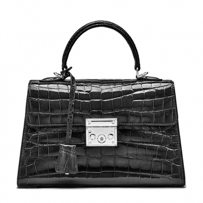 Ladies Alligator Top-Handle Padlock Handbags