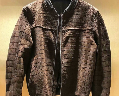 Fur Caravan Leather Crocodile Men's Jacket Luxury