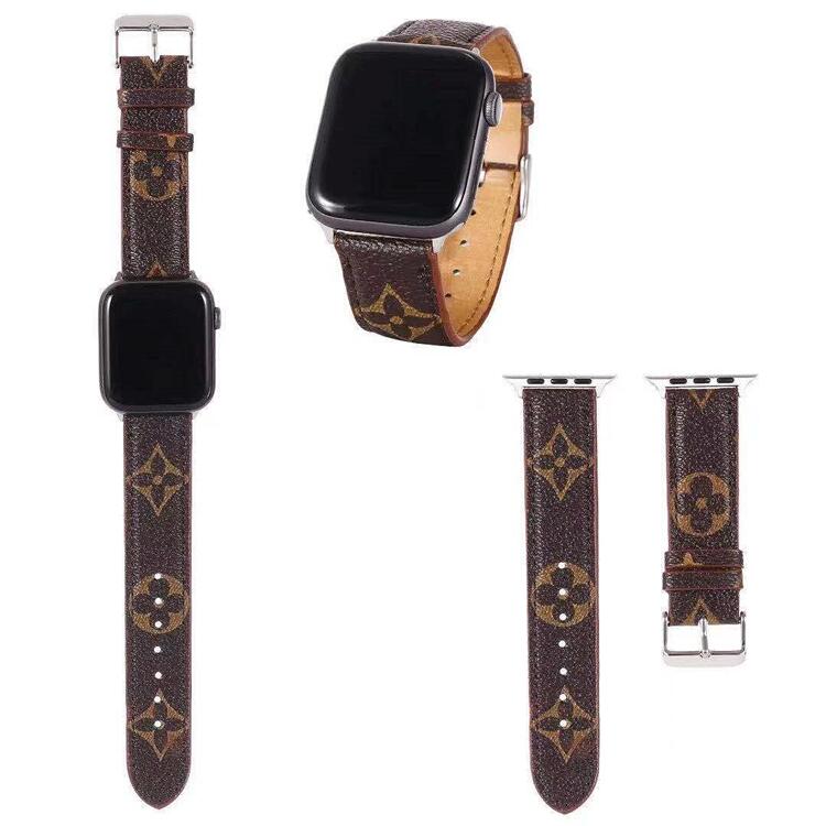 Apple Watch Band LV Louis Vuitton Genuine Leather iWatch Band Luxury