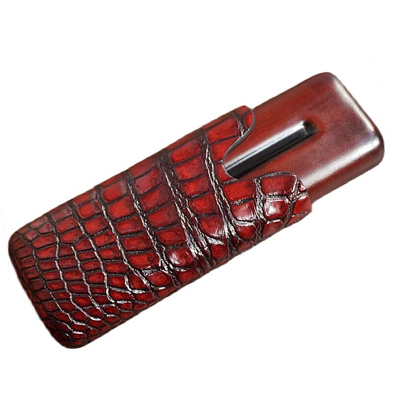 Green Crocodile Leather Cigar Case - ADAMO