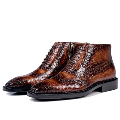 Men's Shoes Genuine Crocodile Alligator Skin Leather Handmade Size 06-11US  #N302
