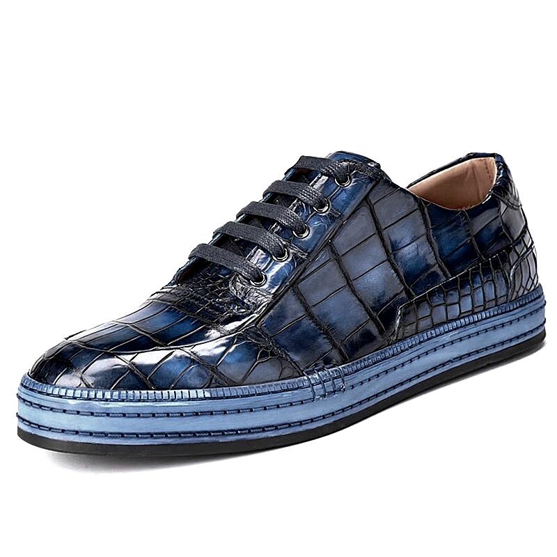 Men’s Shoes Genuine Crocodile Alligator Skin Leather Handmade Size US07-US11 | Blue #S758 11