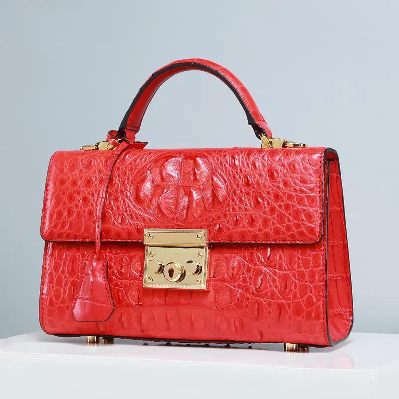 Beautiful vintage 1950s caramel coloured crocodile handbag - Ruby Lane