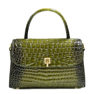 Men Luxury Real Thai Crocodile Alligator Skin Leather Handbag Shoulder Bag  | eBay