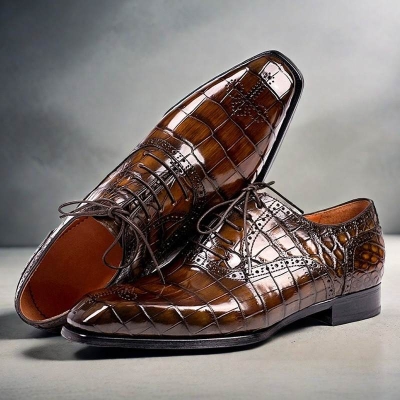 Alligator Business Dress Shoes Formal Brogue Oxford Shoes
