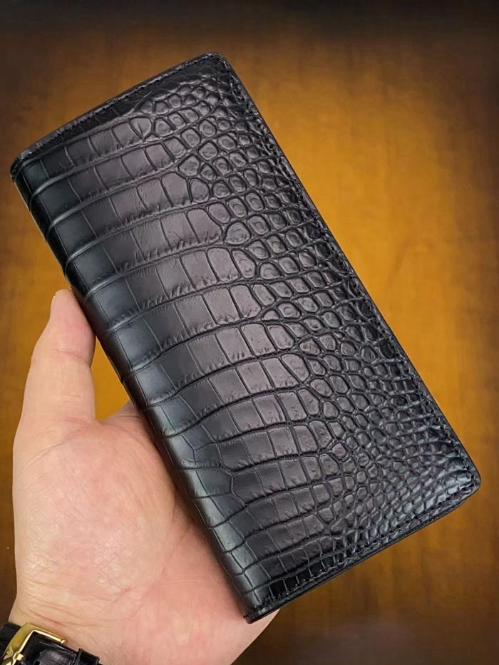 Custom Alligator Leather Wallets Multi-Card Suit Wallets - Black