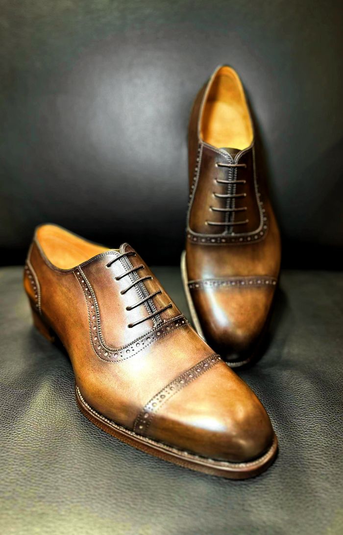 Formal Leather Cap-toe Oxford Dress Shoes