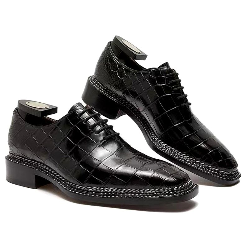 Formal Crocodile Leather Oxford Shoes for Wedding